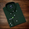 Premium Solid Oxford Cotton Shirt HBS Green 152
