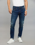 Rookies Denim Tapered Ankle-Length Stretch Jeans - Dark Blue RJ6274