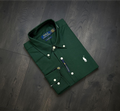 Premium Solid Logo Oxford Cotton Shirt | Solid Shirt | Shirtology Bangladesh