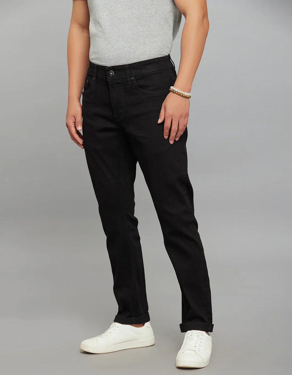 Rookies Denim Tapered Ankle-Length Stretch Jeans - Black RJ6235 | Denim pant | Shirtology Bangladesh