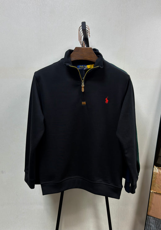 Premium Half Zip Pullover Jacket Black PLJK 01