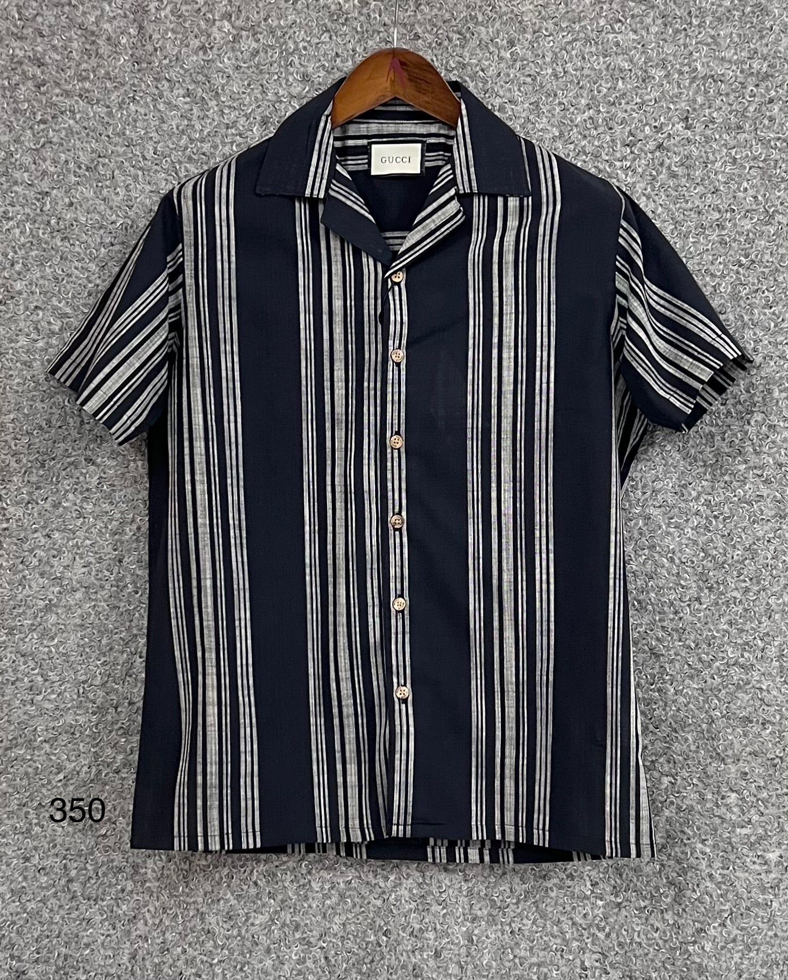 Premium Classic Cuban Collar Stripe Shirt GCST 350