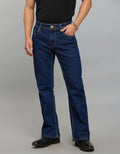 Rookies Mid-Rise Cropped Length Loose Bootcut Jeans - Dark Blue RJ6389 | Denim pant | Shirtology Bangladesh