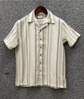 Premium Cuban Collar Bamboo Stripe Shirt GCST 405