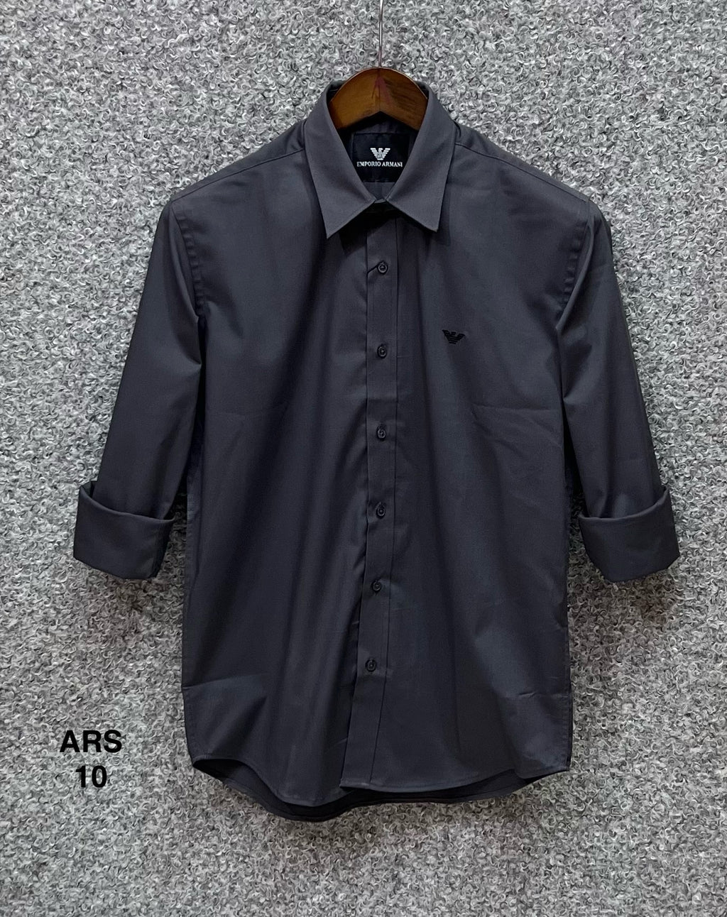 Iconic Solid Shirt ARMS matching button charcoal 10 | Shirtology Bangladesh