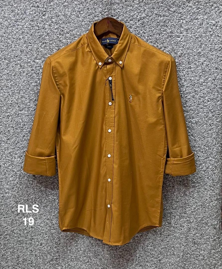 Premium Solid Oxford Cotton Shirt RLS Light Brown 19 | Solid Shirt | Shirtology Bangladesh
