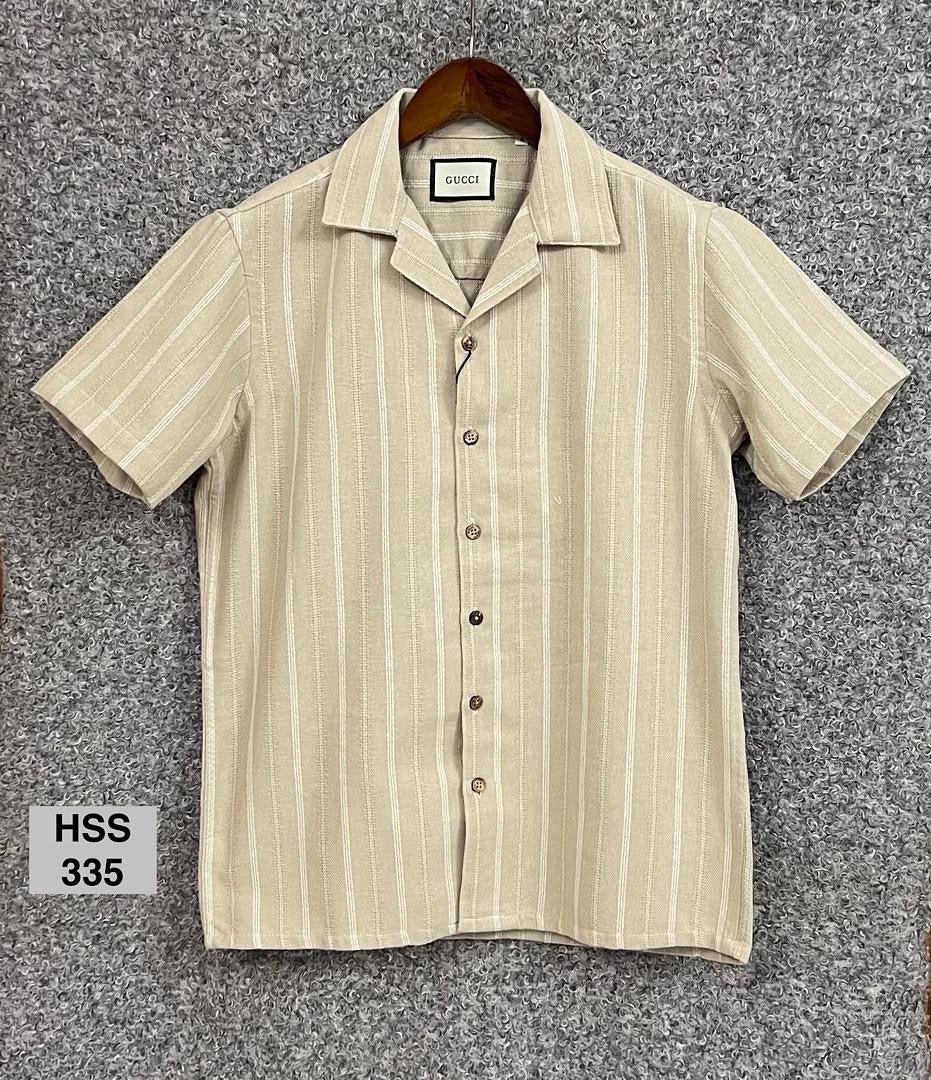 Premium Classic Cuban Collar Stripe Shirt GCST 335
