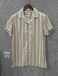 Premium Classic Cuban Collar Stripe Shirt GCST 270