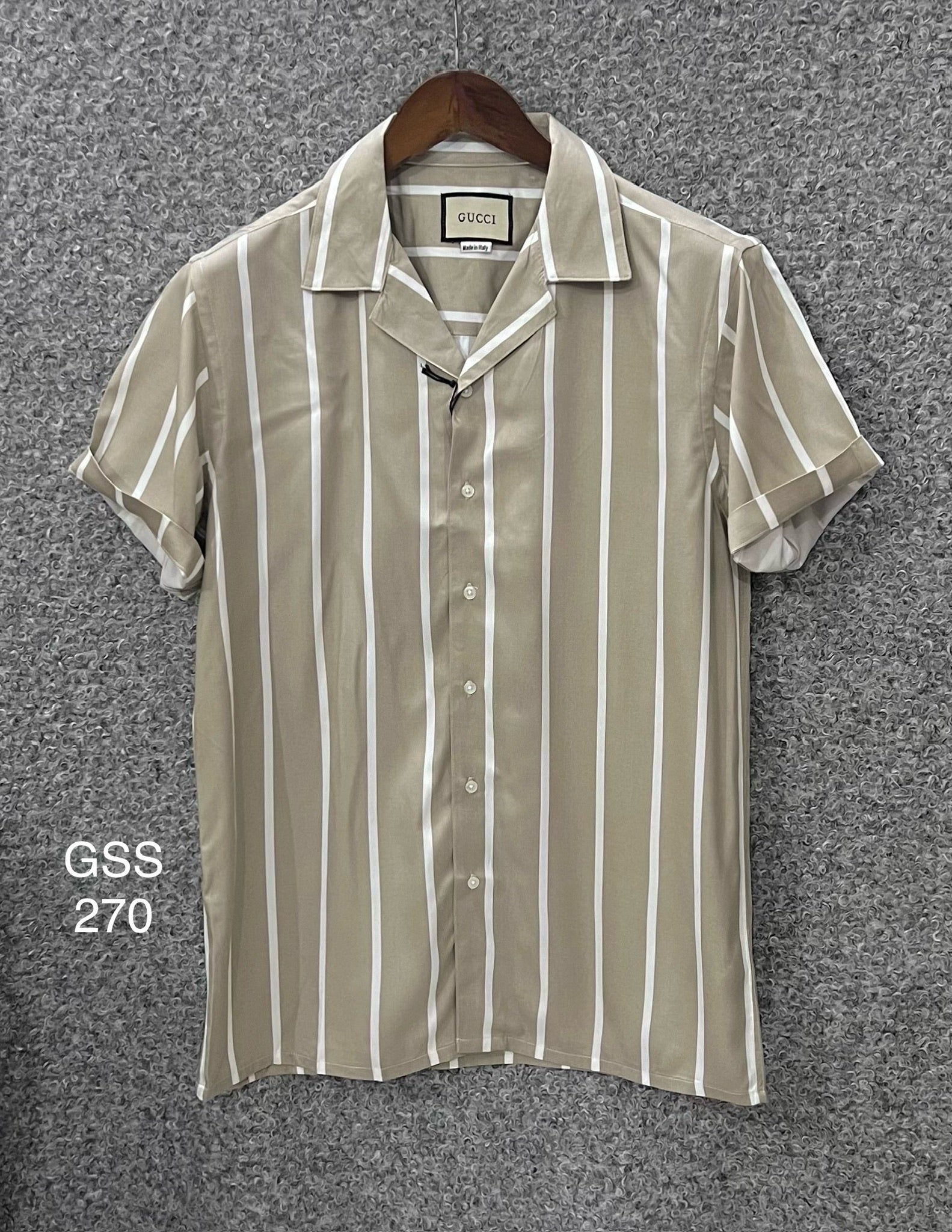 Premium Classic Cuban Collar Stripe Shirt GCST 270