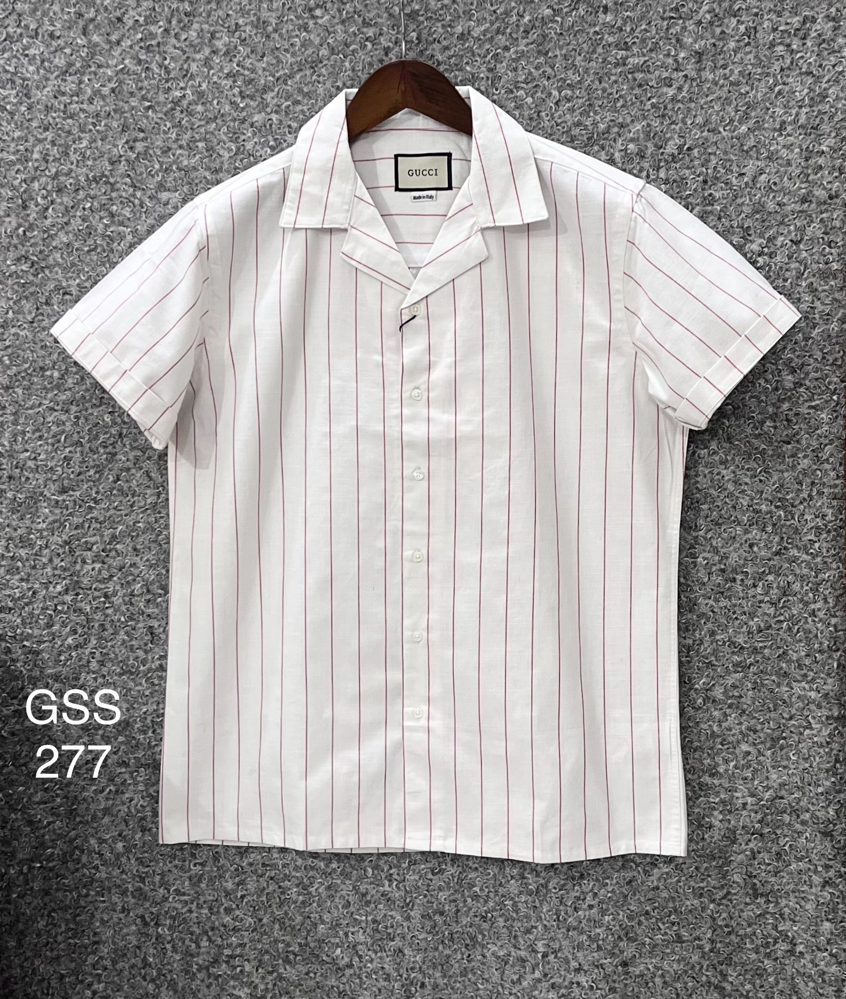 Premium Classic Cuban Collar Stripe Shirt GCST 277