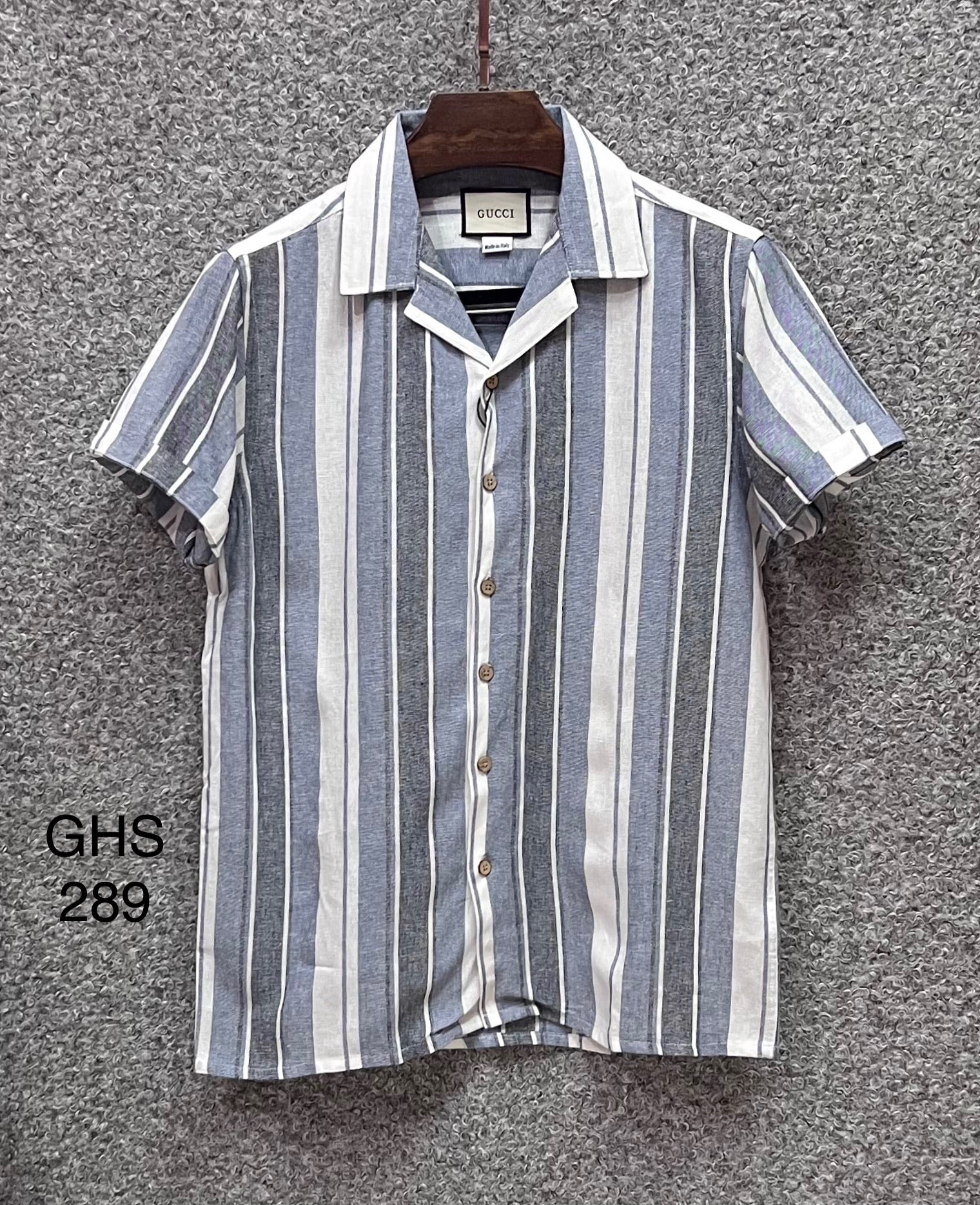 Premium Classic Cuban Collar Stripe Shirt GCST 289