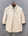 Premium Solid Logo Oxford Cotton Shirt RLS Beige 151
