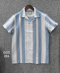 Premium Classic Cuban Collar Stripe Shirt GCST 284