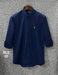 Premium Solid stretch Cotton Shirt RLS Navy 02