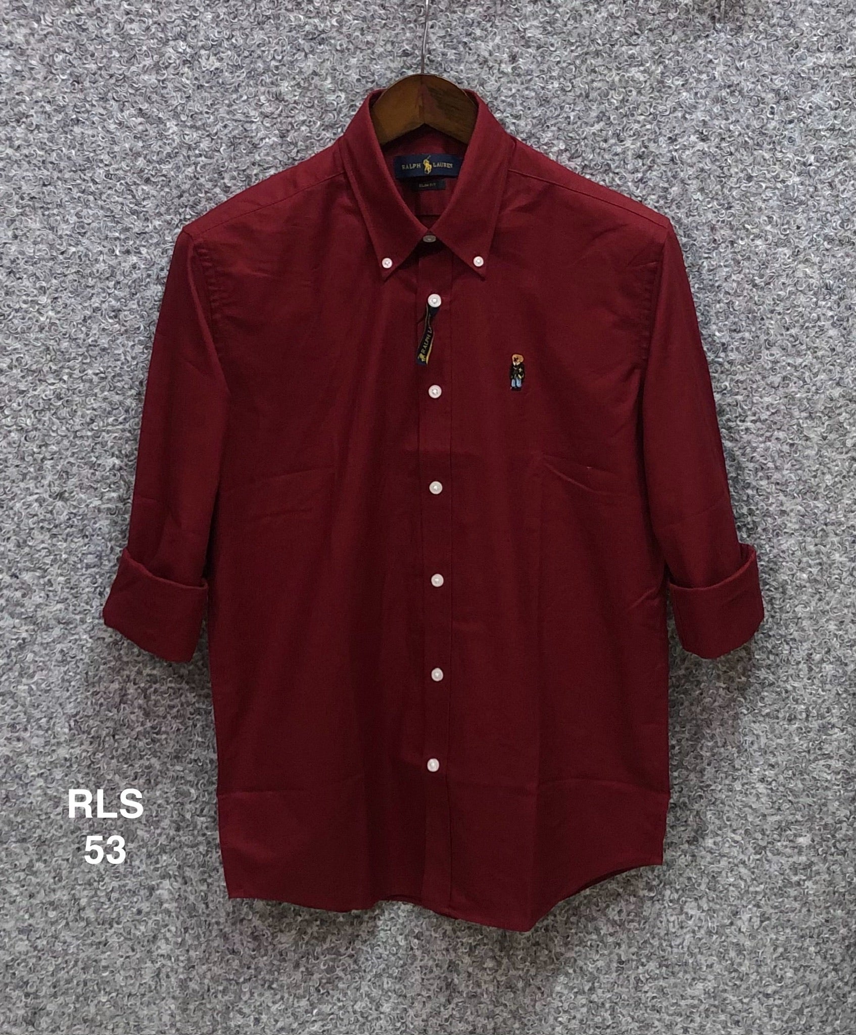 Premium Solid Oxford Cotton Shirt RLS Bear maroon 53 | Solid Shirt | Shirtology Bangladesh