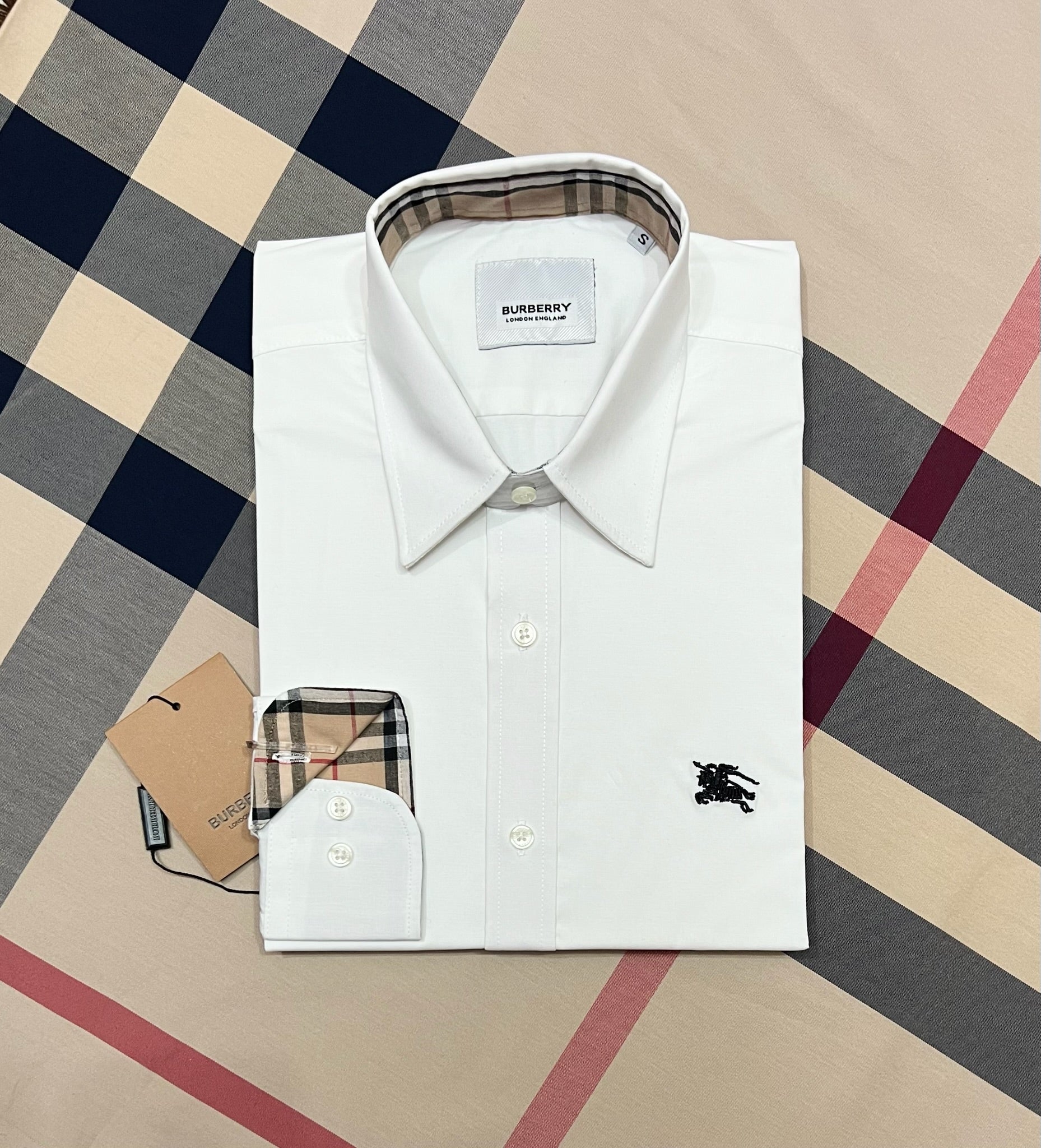 Signature Solid Shirt BRS matching logo 07 white | Shirtology Bangladesh