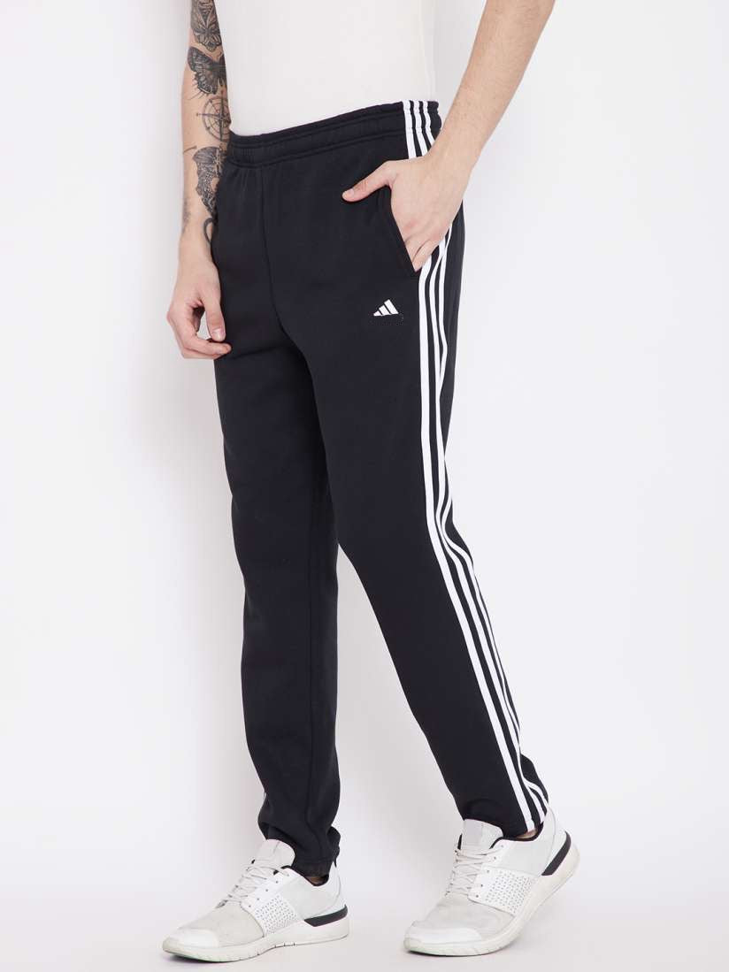Three Stripe Full Athletic Track Pant Black White