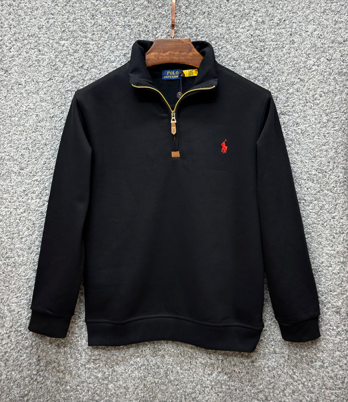 Premium Half Zip Pullover Jacket Black PLJK 01