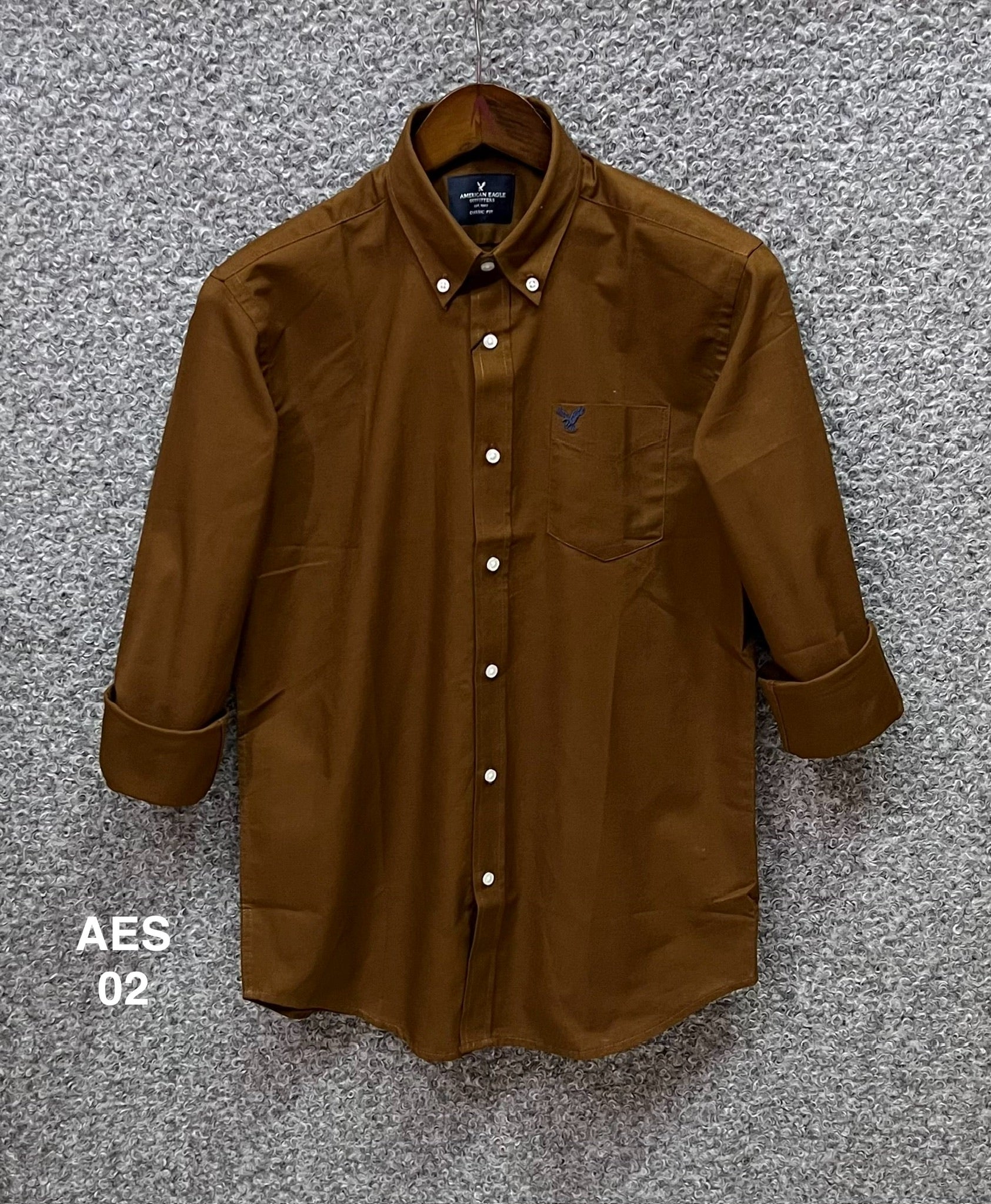 Premium Solid Oxford Cotton Shirt AES khaki | Solid Shirt | Shirtology Bangladesh
