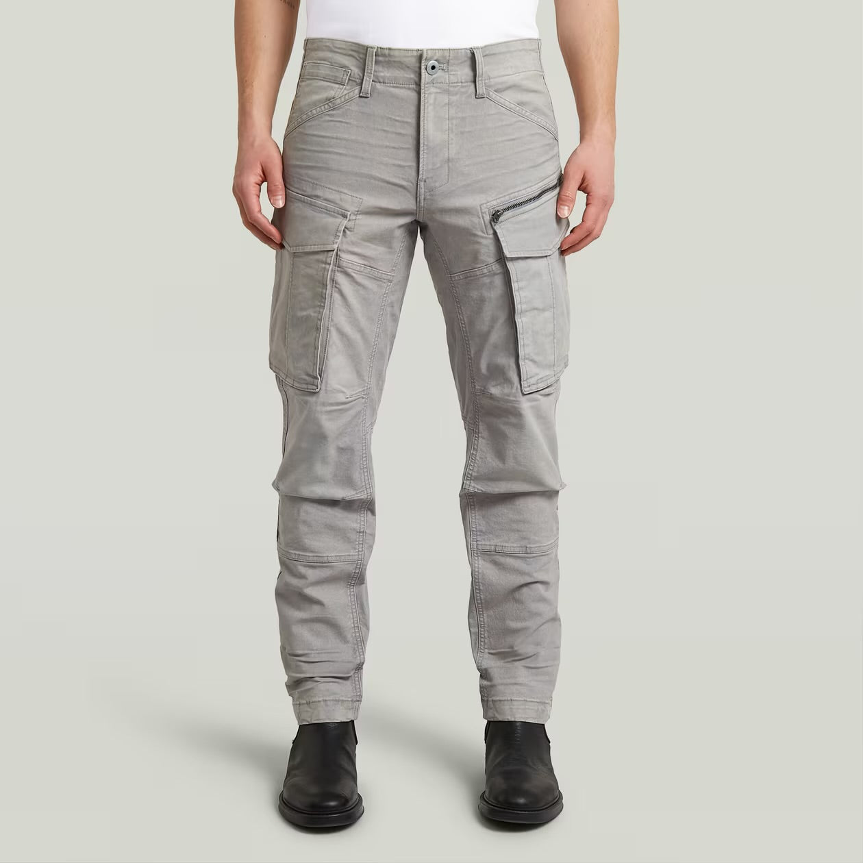 Rovic Zip 3D Tapered Pants off white
