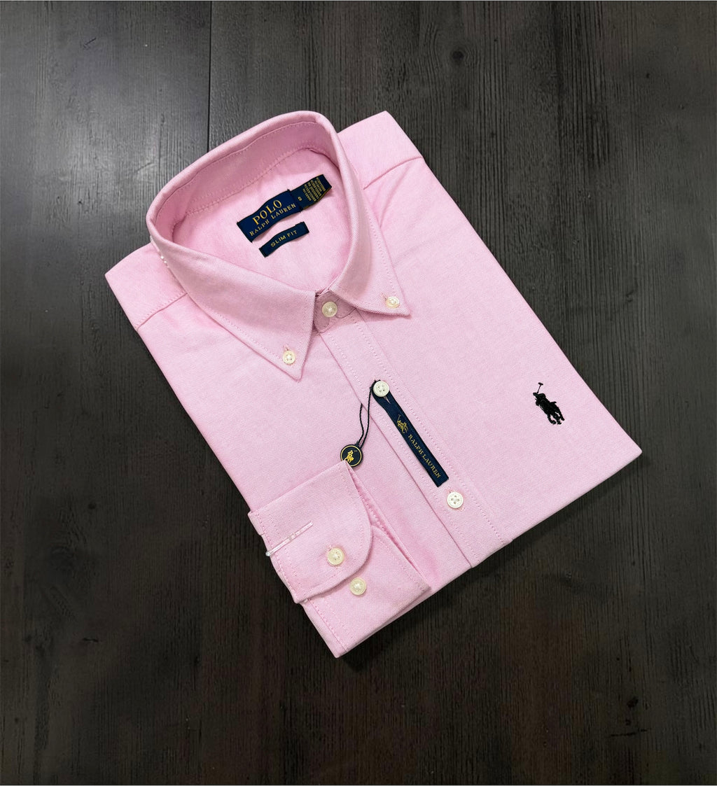 Premium Solid Logo Oxford Cotton Shirt | Solid Shirt | Shirtology Bangladesh