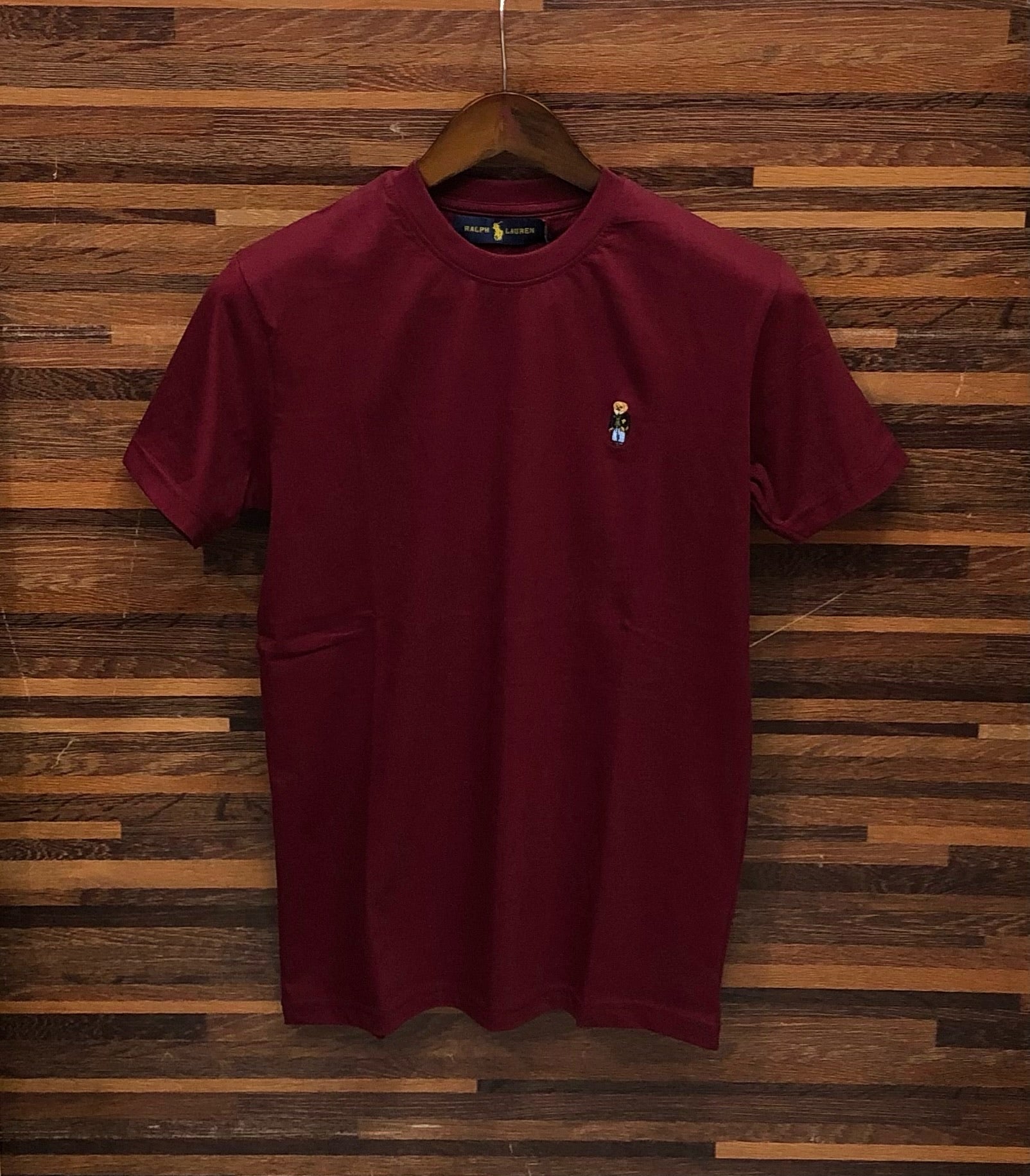 Premium Solid Bear Logo Tshirt RLBT Maroon | Shirtology Bangladesh