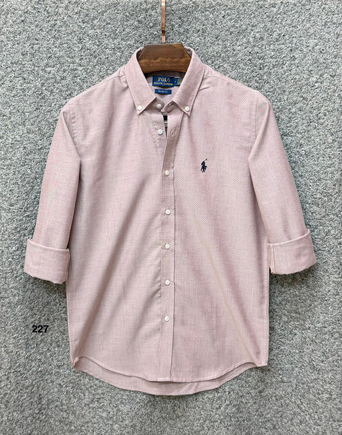 Premium Solid Logo Oxford Cotton Shirt RLS 227