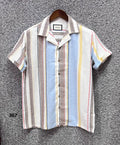 Premium Classic Cuban Collar Stripe Shirt | Cuban Collar Shirt | Shirtology Bangladesh