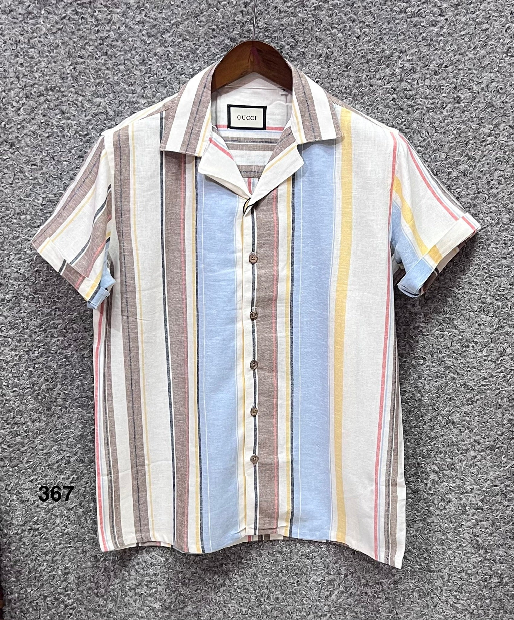 Premium Classic Cuban Collar Stripe Shirt GCST 367