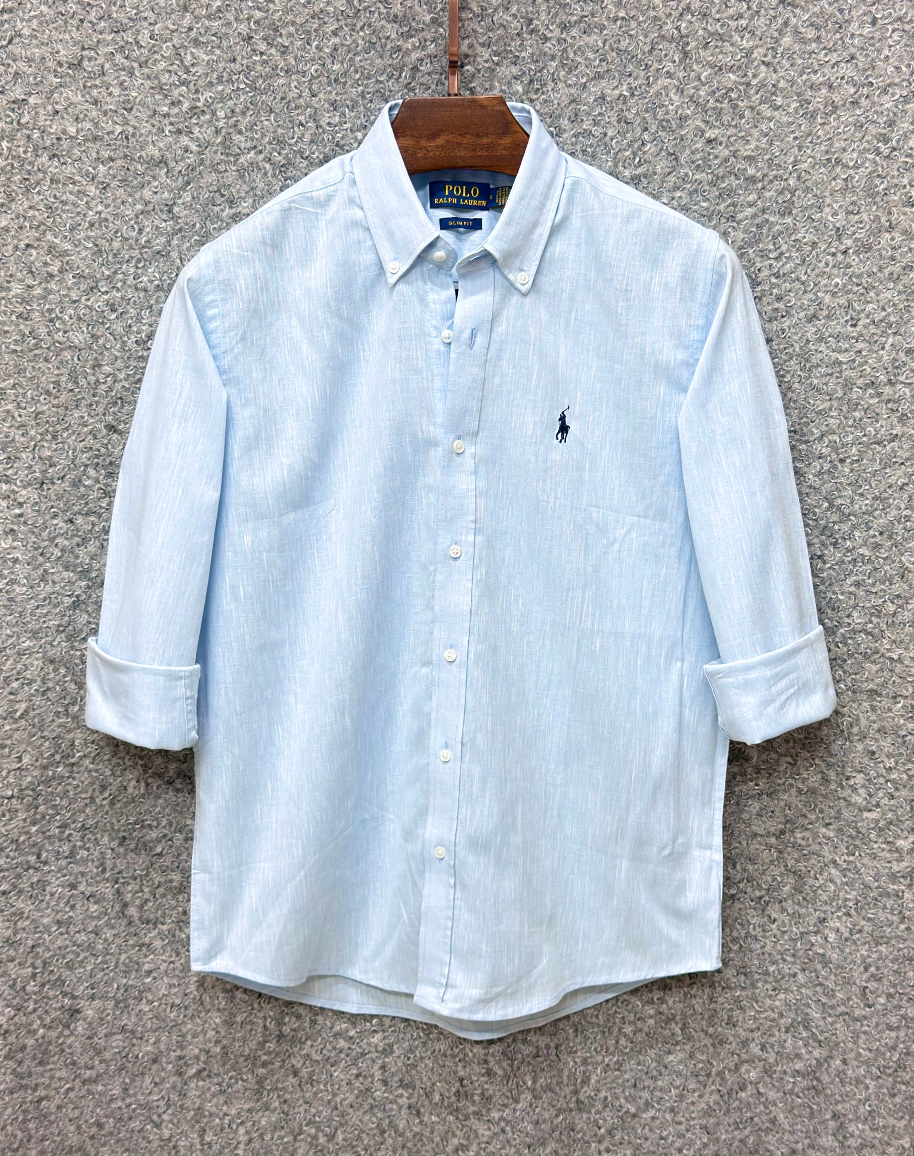 Luxury Linen Blend Solid Shirt with Cane Collar RLS 303
