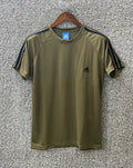 Premium shoulder Three Stripe Performance jersey tshirt ADSJ Olive | Shirtology Bangladesh