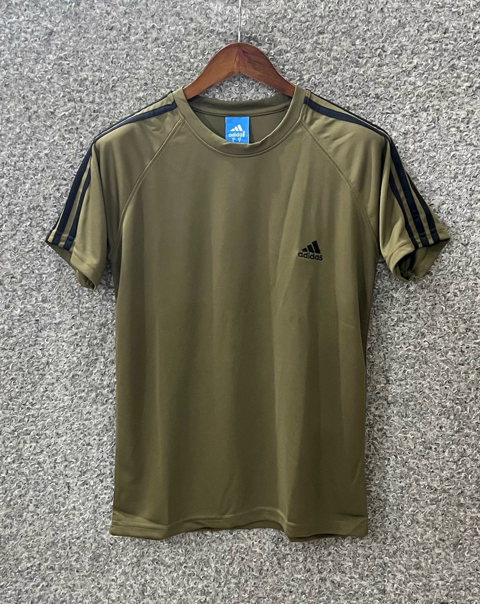 Premium shoulder Three Stripe Performance jersey tshirt ADSJ Olive | Shirtology Bangladesh