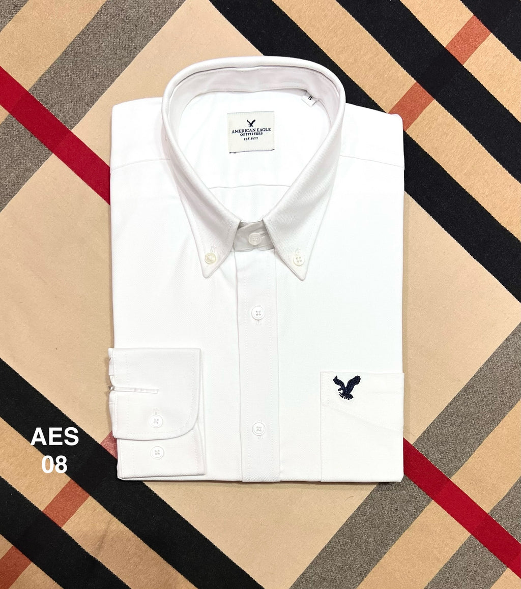 Premium Solid Oxford Cotton Shirt AES white | Solid Shirt | Shirtology Bangladesh