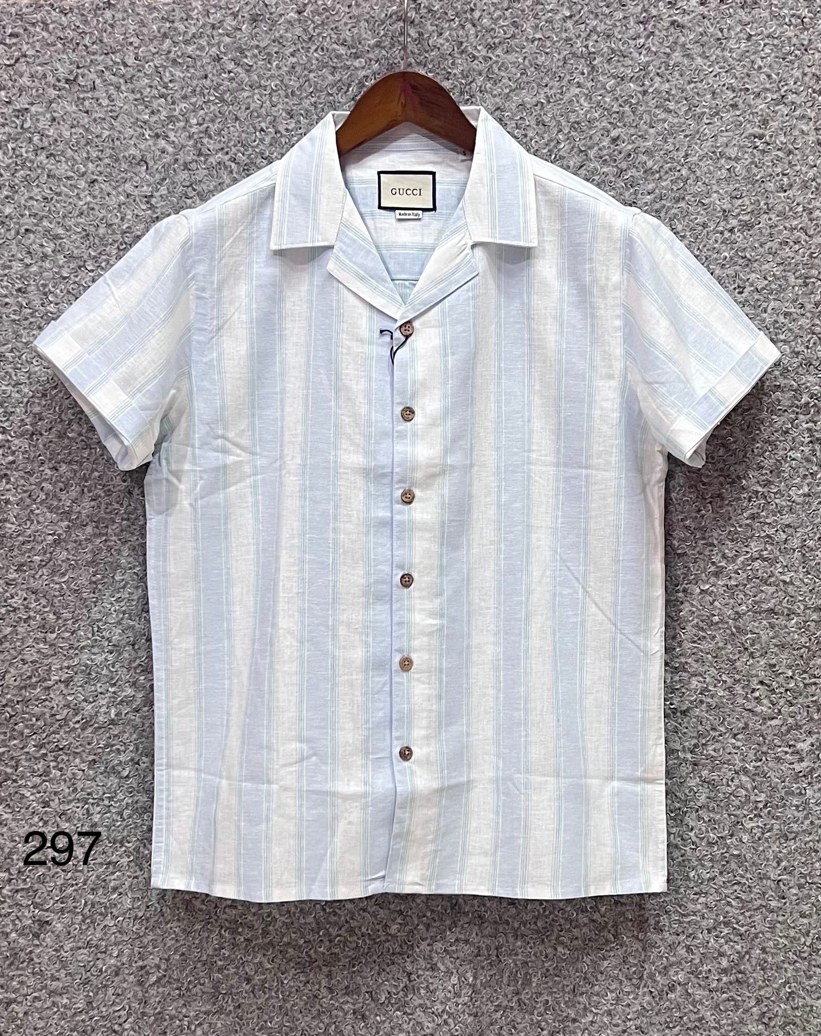 Premium Classic Cuban Collar Stripe Shirt GCST 297