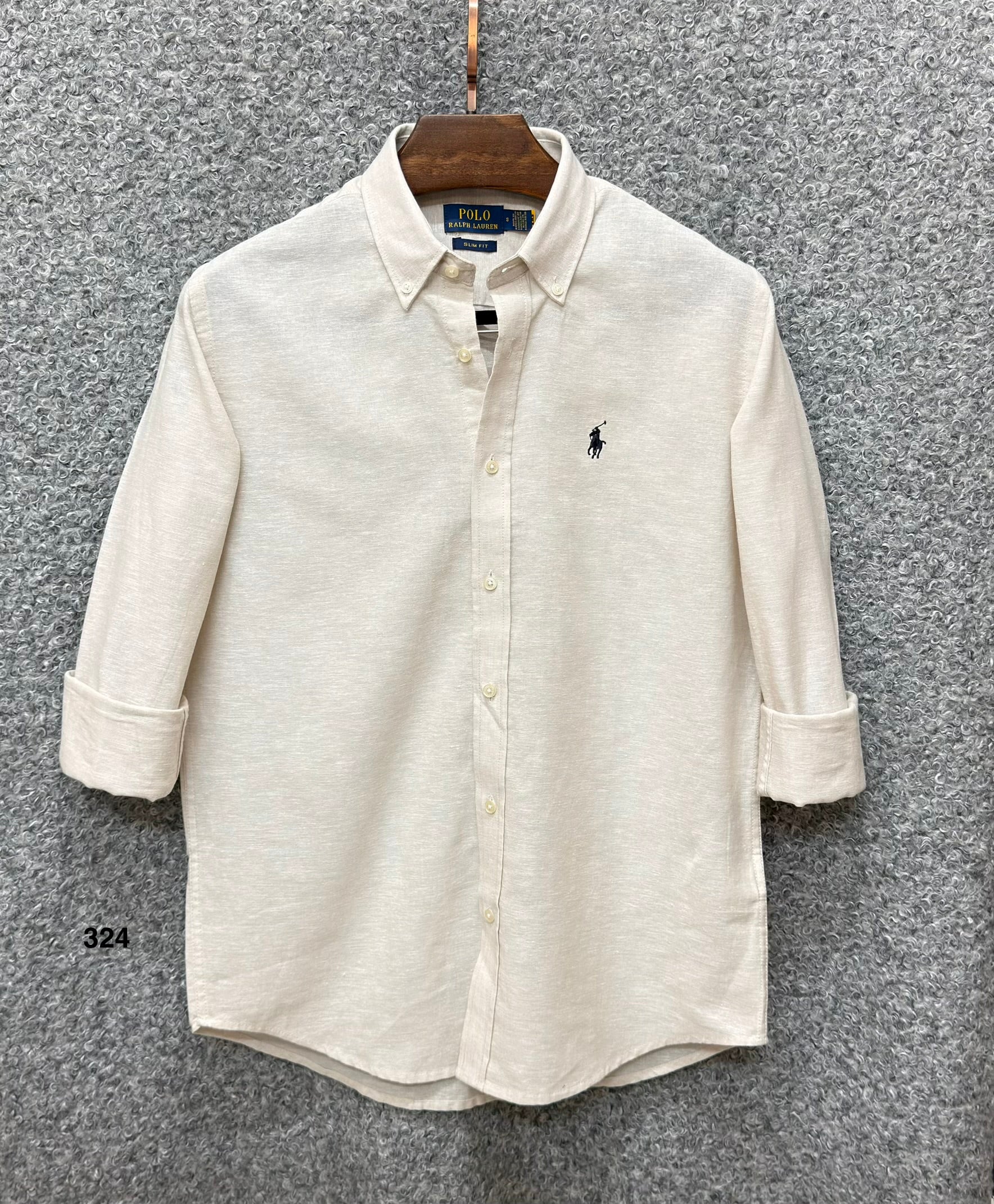 Luxury Linen Blend Solid Shirt with Cane Collar RLS 324