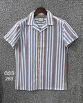 Premium Classic Cuban Collar Stripe Shirt GCST 283
