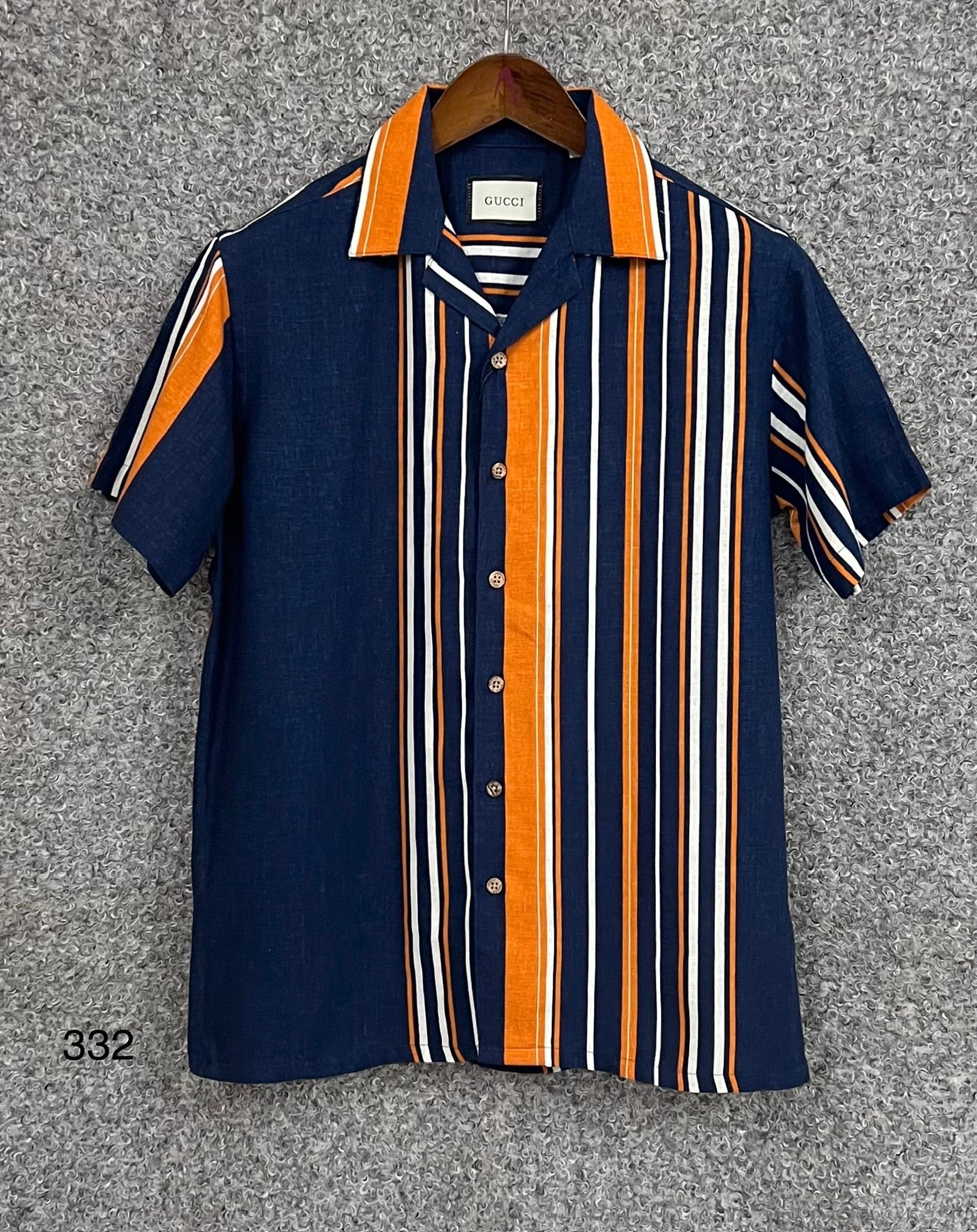 Premium Classic Cuban Collar Stripe Shirt GCST 332