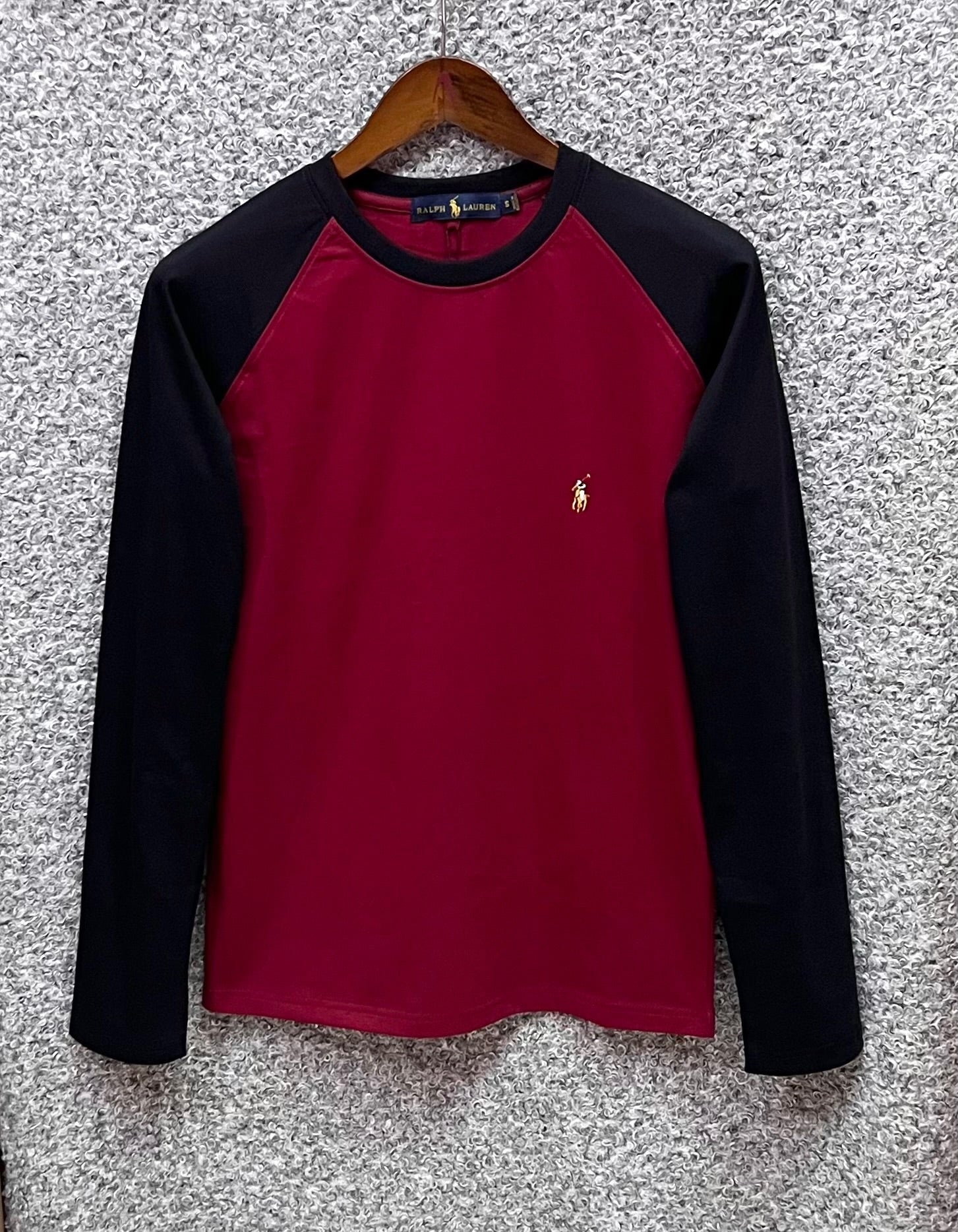 Premium Raglan Full-Sleeve T-Shirt RLRGT Black& Maroon