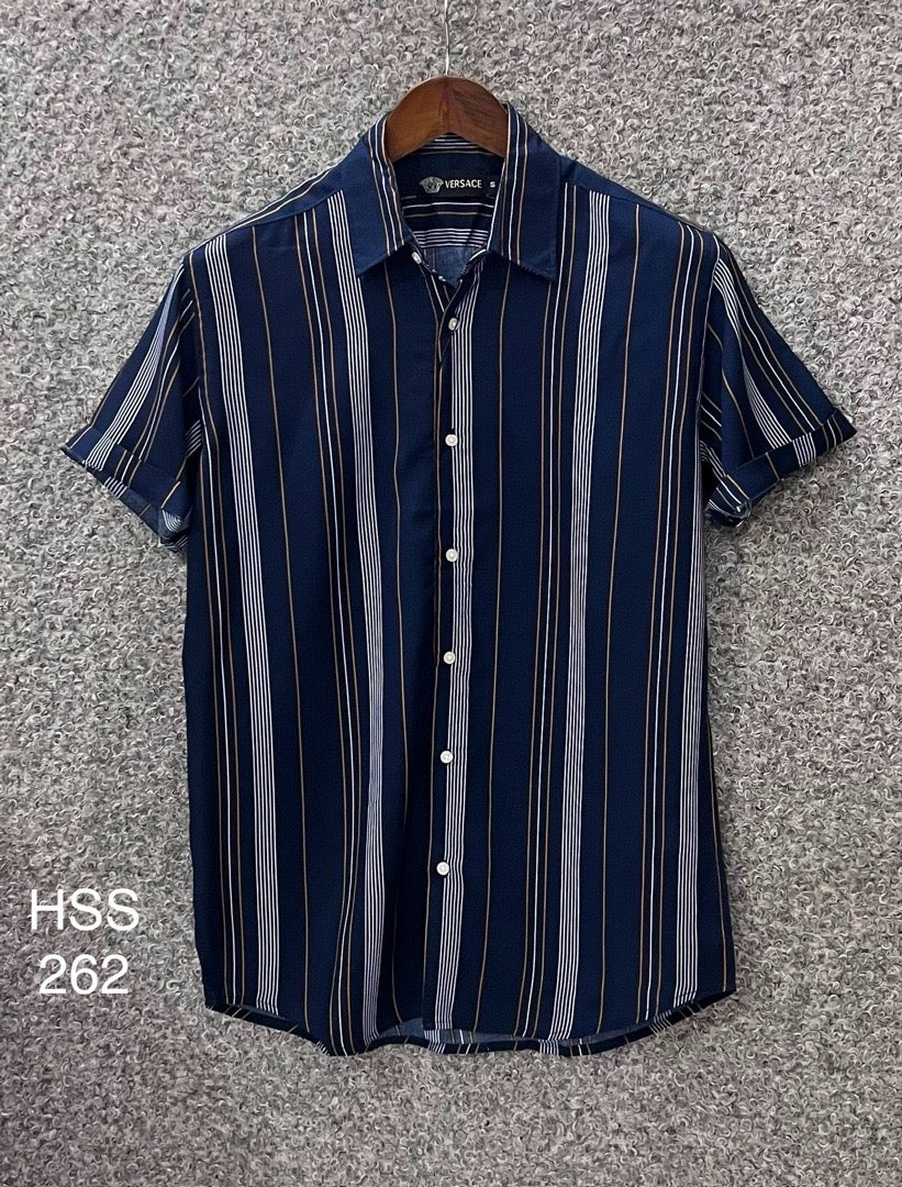 Premium Classic Cuban Collar Stripe Shirt GCST 262