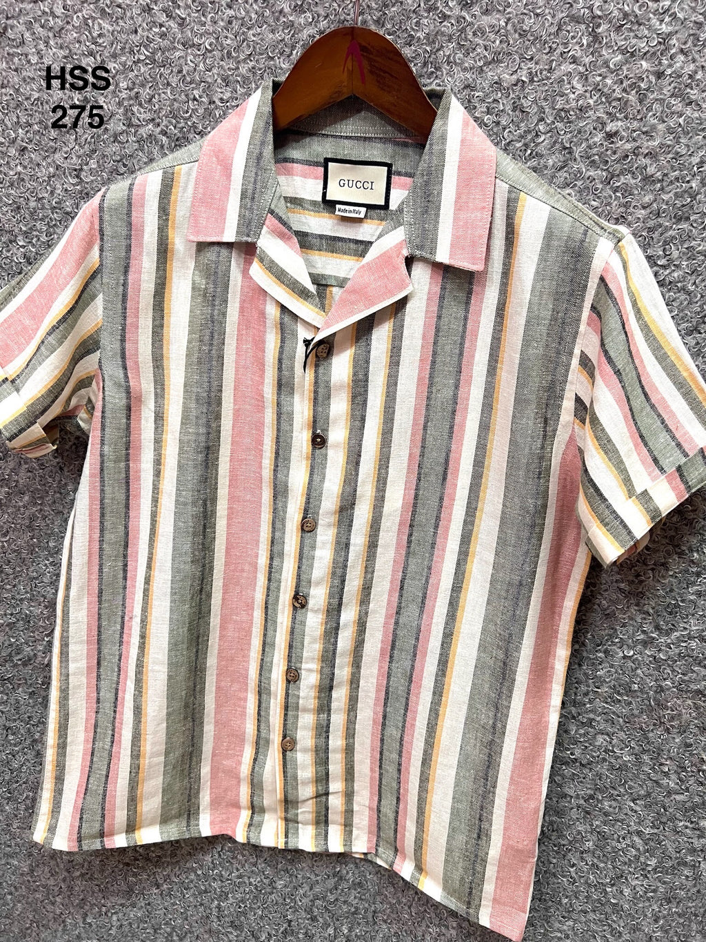 Premium Classic Cuban Collar Stripe Shirt GCST 275