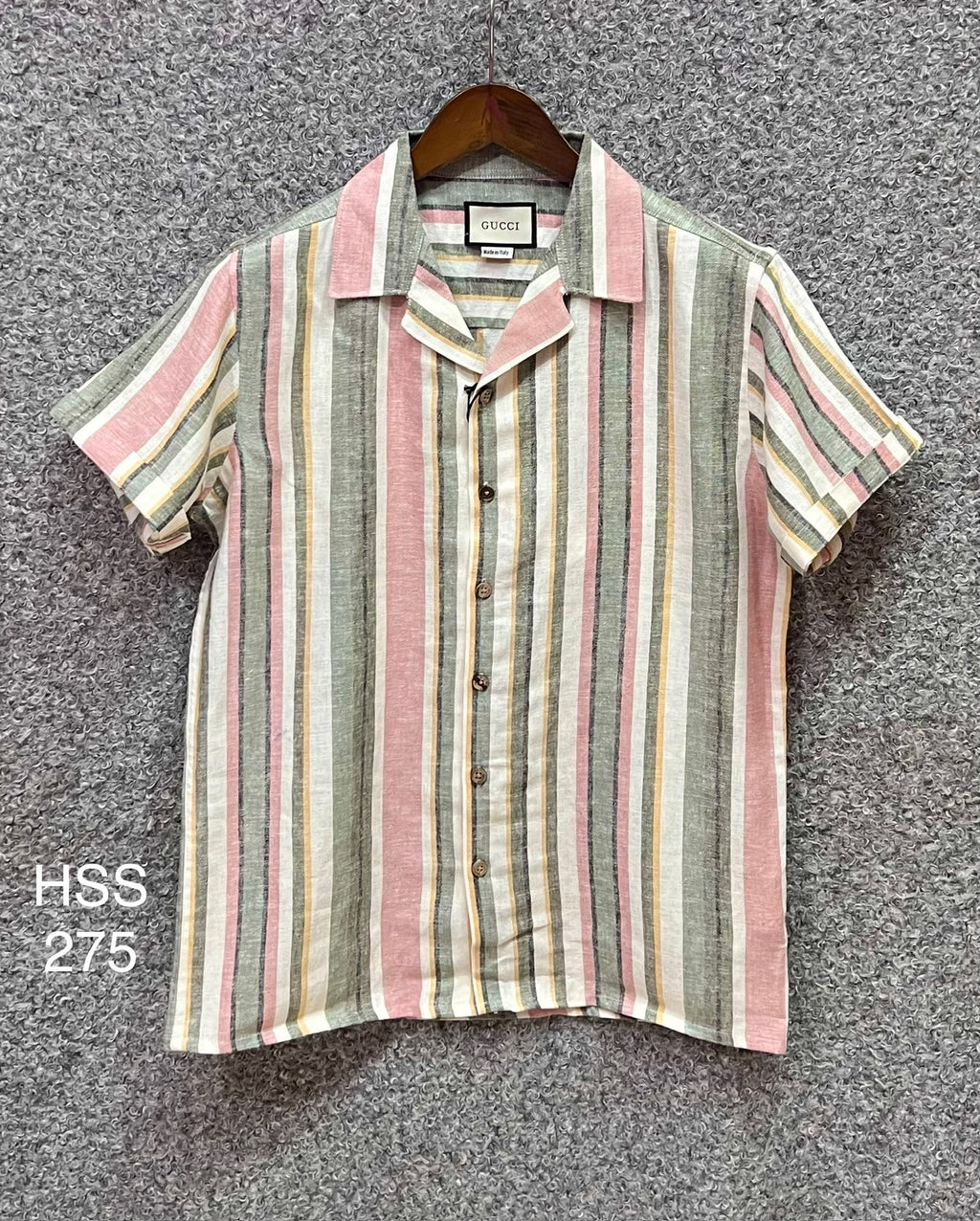 Premium Classic Cuban Collar Stripe Shirt GCST 275