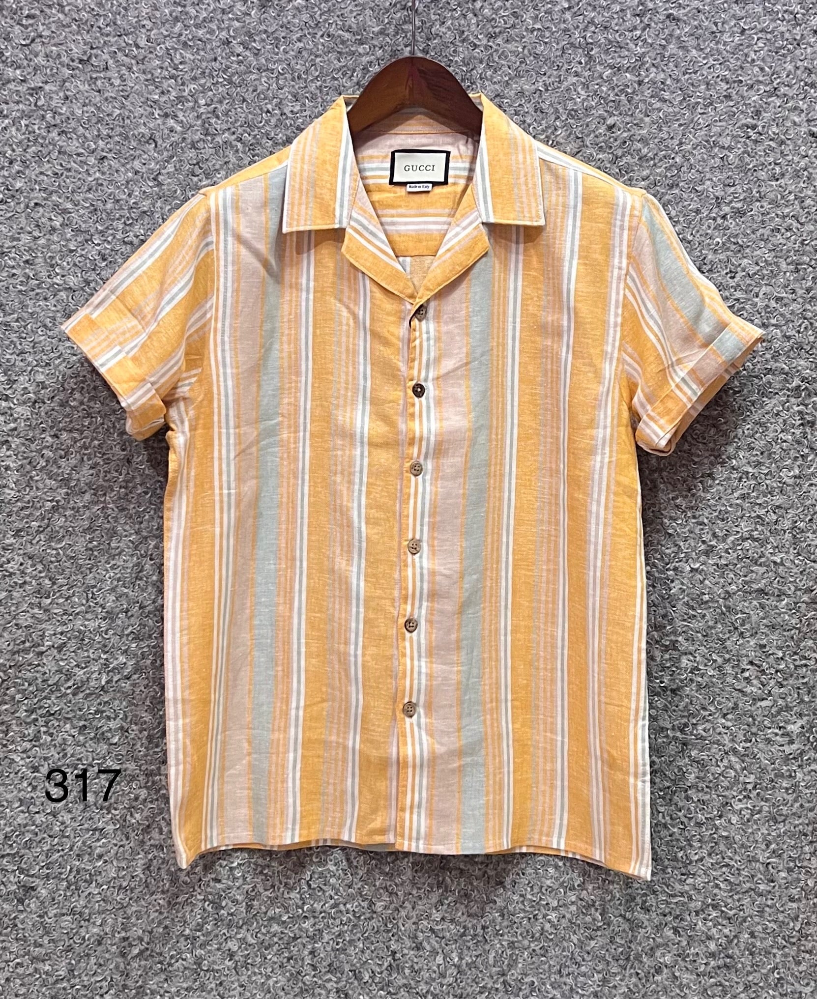 Premium Classic Cuban Collar Stripe Shirt GCST 317