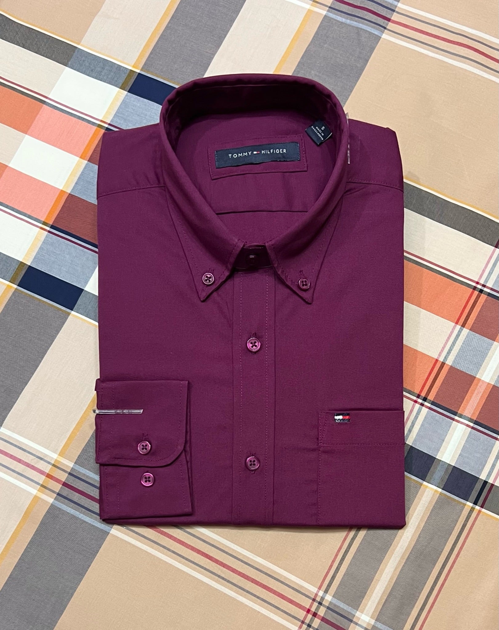 TMS Signature Solid Cotton Shirt maroon | Solid Shirt | Shirtology Bangladesh