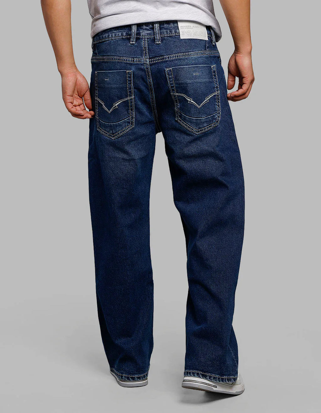 Medium Blue 5 Pocket Midrise Loose Fit Stretch Jeans RJ6263