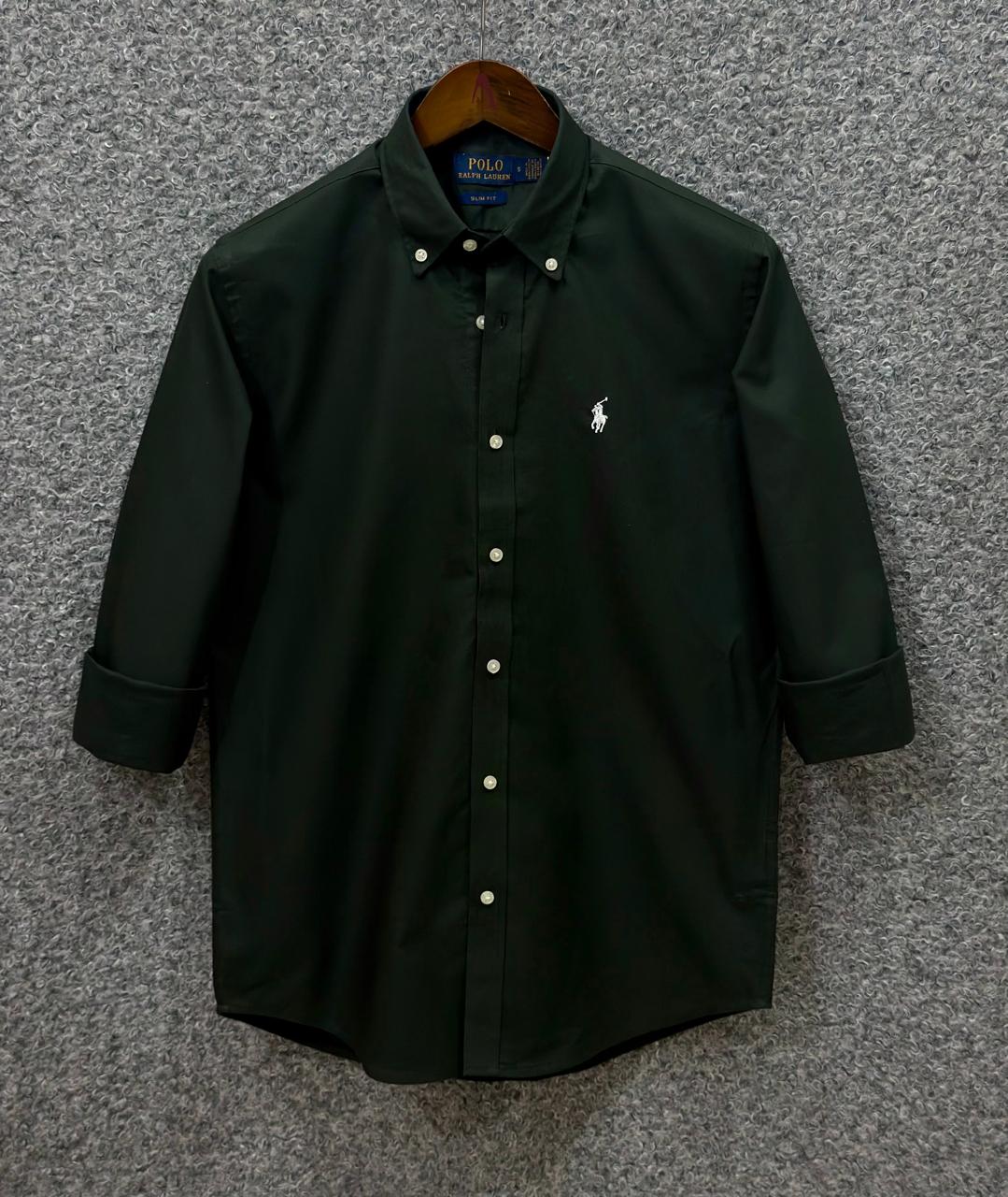 Premium Solid Logo Oxford Cotton Shirt RLS 211