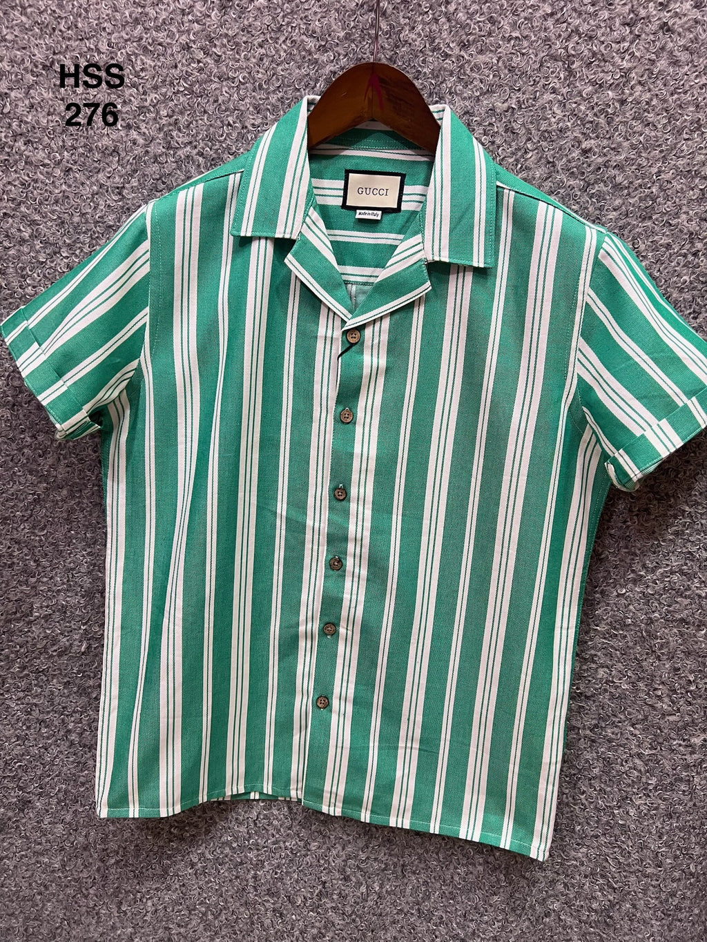 Premium Classic Cuban Collar Stripe Shirt GCST 275
