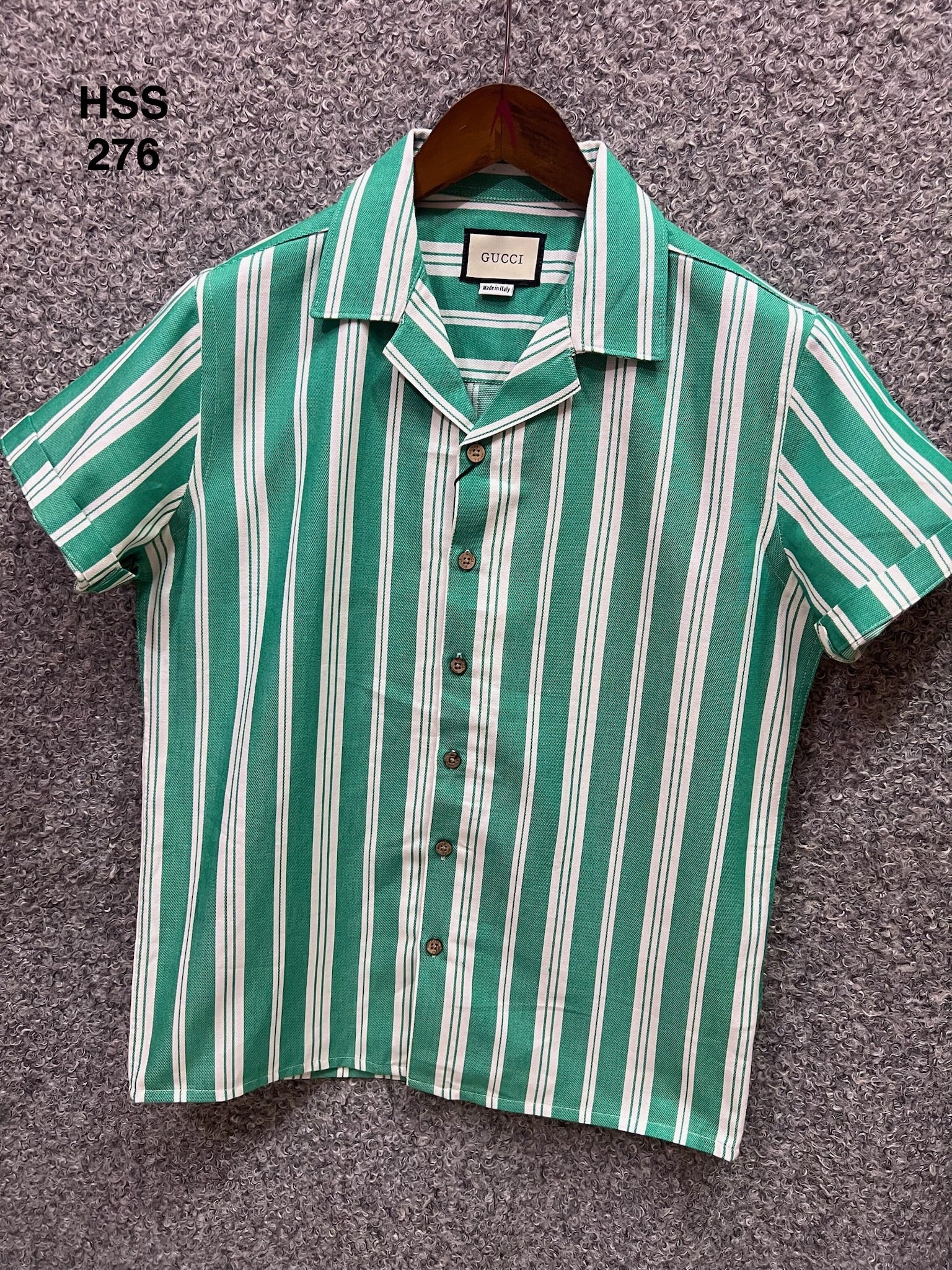 Premium Classic Cuban Collar Stripe Shirt GCST 275