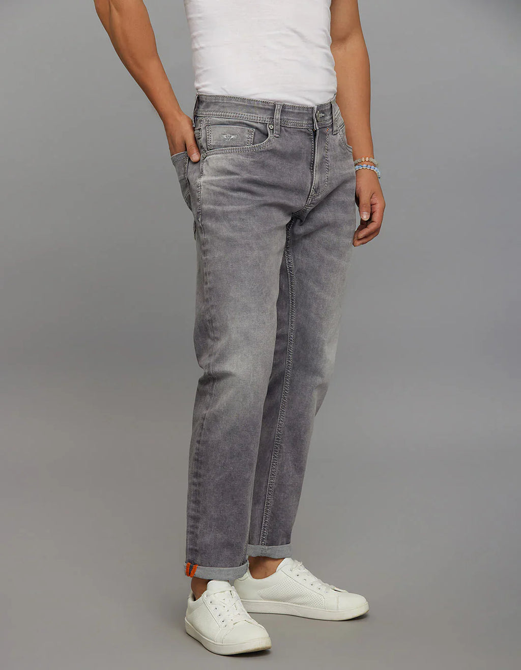 Grey 5 Pocket Low-Rise Ankle Length Stretch Jeans RJ6279 | Denim pant | Shirtology Bangladesh