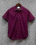Premium Half Sleeve Solid Shirt BRSS maroon matching logo | Short Sleeve Solid Shirt | Shirtology Bangladesh