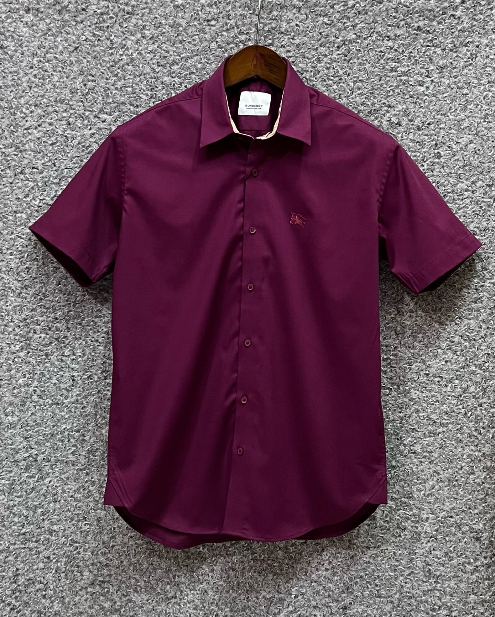 Premium Half Sleeve Solid Shirt BRSS maroon matching logo | Short Sleeve Solid Shirt | Shirtology Bangladesh
